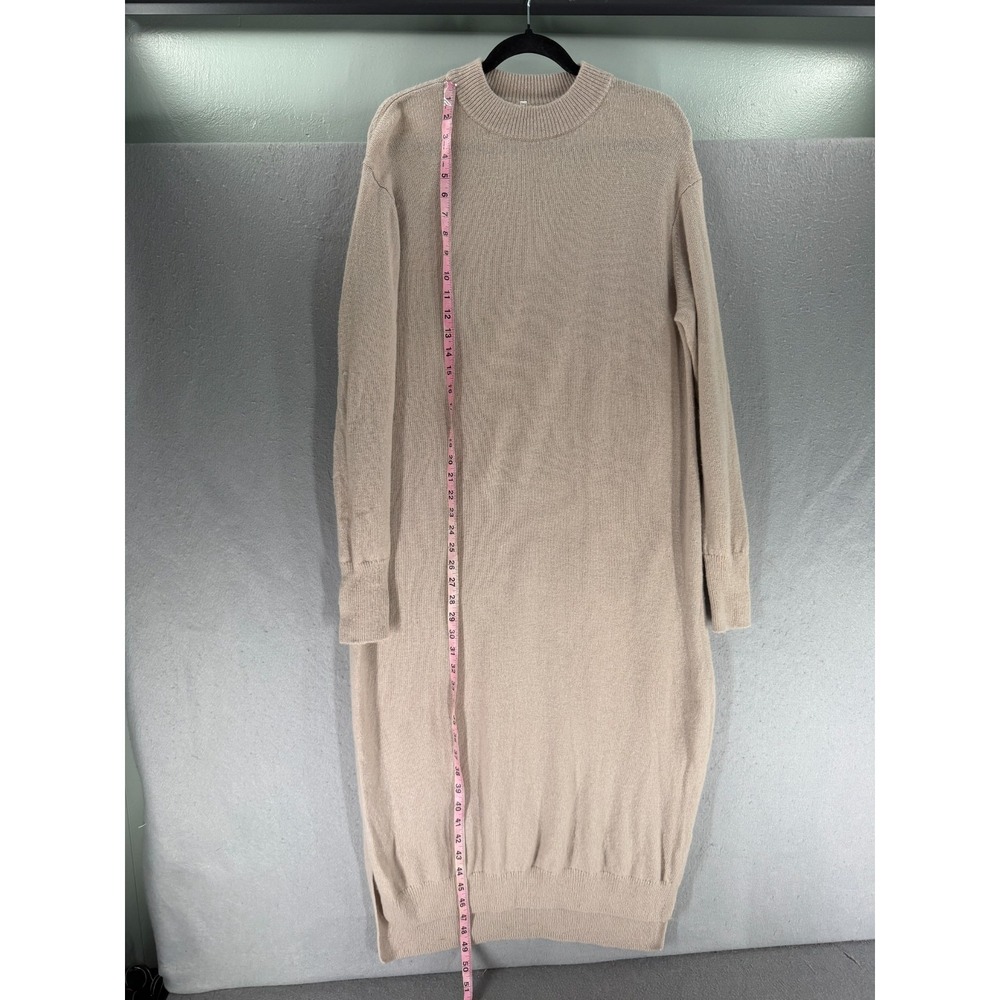 MUJI Wool Sweater Dress M Tan Granola Minimalist Quiet luxury Modest Capsule - Picture 10 of 15